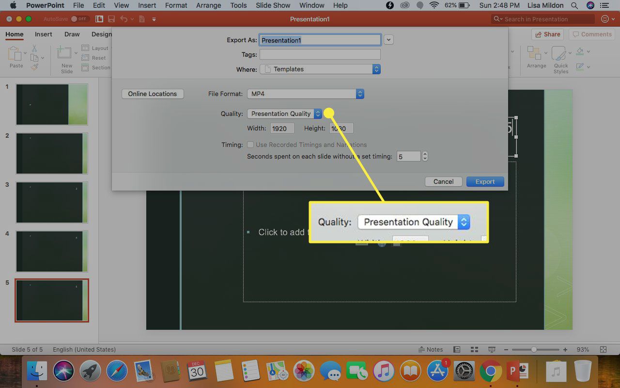 save powerpoint 2008 for mac slide to video with animations